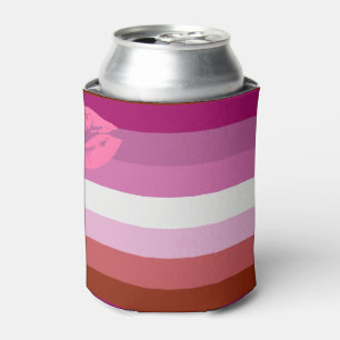 Lipstick Lesbian Pride Flag Can Cooler