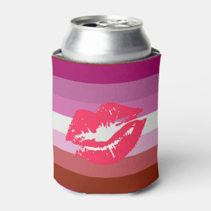 Lipstick Lesbian Pride Flag Can Cooler