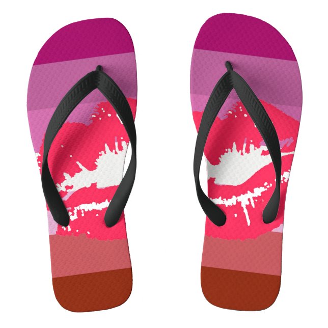 Lipstick Lesbian Pride Flag Jandals (Footbed)