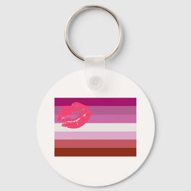 Lipstick Lesbian Pride Flag Key Ring (Front)