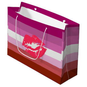 Lipstick Lesbian Pride Flag Large Gift Bag