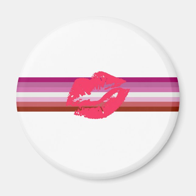 Lipstick Lesbian Pride Flag Magnet (Front)