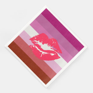 Lipstick Lesbian Pride Flag Napkin