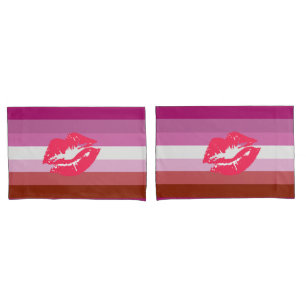 Lipstick Lesbian Pride Flag Pillowcase