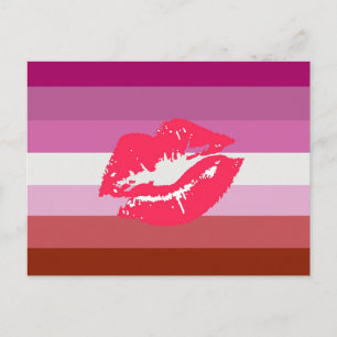 Lipstick Lesbian Pride Flag Postcard