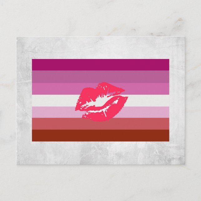Lipstick Lesbian Pride Flag Postcard (Front)