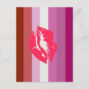 Lipstick Lesbian Pride Flag Postcard