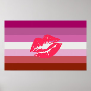 Lipstick Lesbian Pride Flag Poster