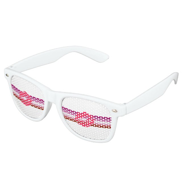 Lipstick Lesbian Pride Flag Retro Sunglasses (Angled)