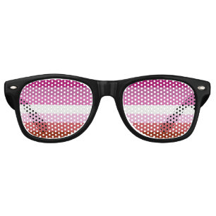 Lipstick Lesbian Pride flag Retro Sunglasses