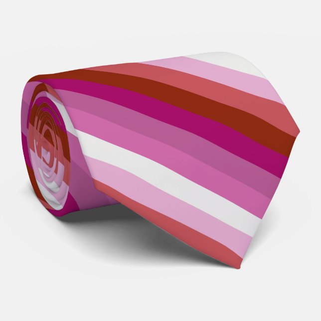 Lipstick Lesbian Pride flag Tie (Rolled)