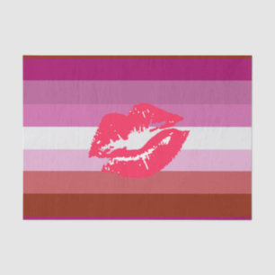Lipstick Lesbian Pride Flag Tissue Paper