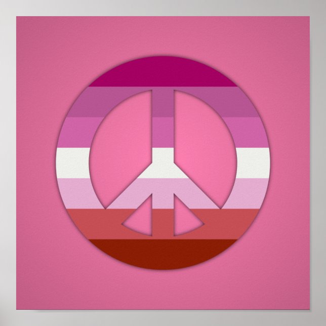Lipstick lesbian pride peace sign (Front)