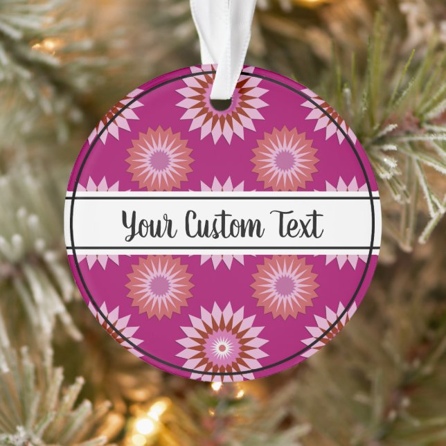 Lipstick lesbian pride pink flower pattern ornament (Tree)