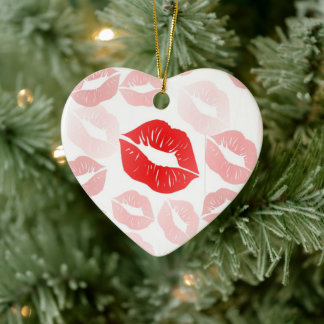 Lipstick Lips Ceramic Tree Decoration