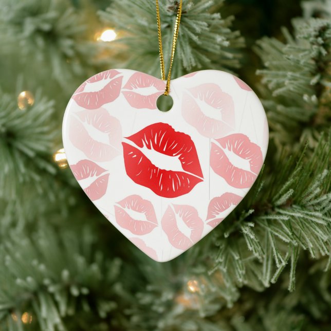 Lipstick Lips Ceramic Tree Decoration (Tree)