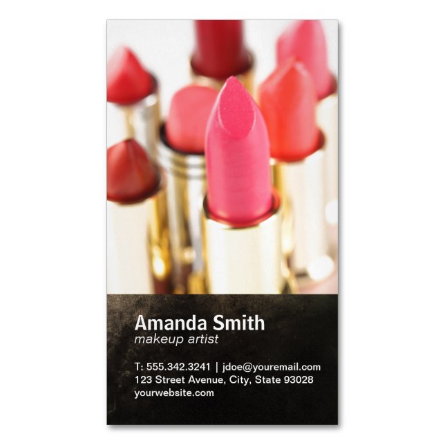 Lipstick | Makeup Artist Magnetic Business Card (Front Vertical)
