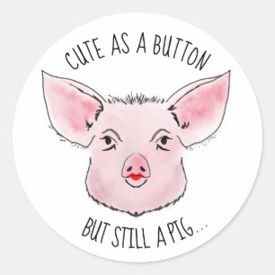 Lipstick on a pig classic round sticker