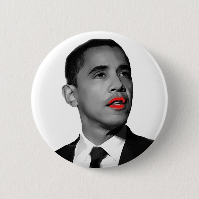 Lipstick on Obama 6 Cm Round Badge (Front)