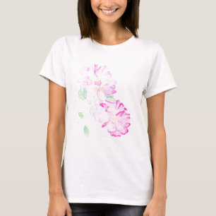 Lipstick Pink Watercolour Roses T-Shirt