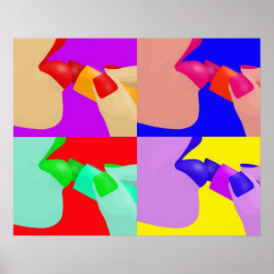 Lipstick - pop art poster