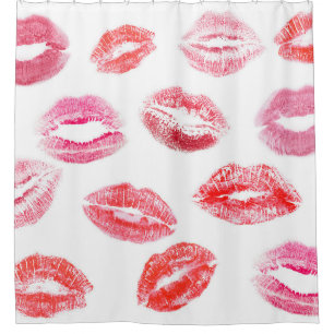Lipstick prints: diverse women's lips. shower curtain