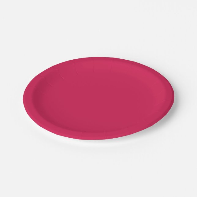 Lipstick  (solid colour) Crimson Paper Plate (Angled)
