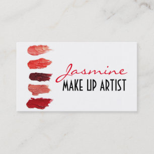 Lipstick Swatches Makeup Artist Business Card