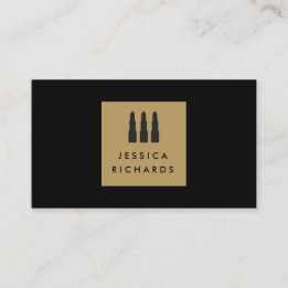 Lipstick Trio Logo for Freelance Makeup Artist I Business Card