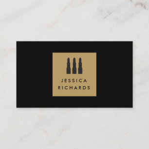 Lipstick Trio Logo for Freelance Makeup Artist I Business Card