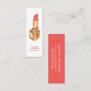 Lipstick watercolor red gold lip colour distributo mini business card
