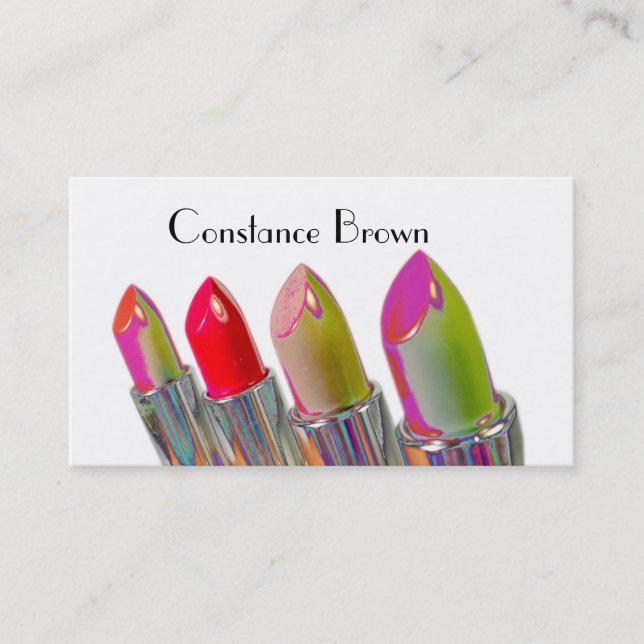Lipsticks Design Makeup Artist Business Card (Front)