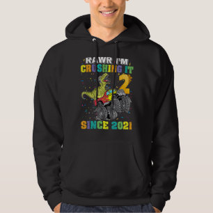 Lique Crushing It T Rex Dinosaur Monster Truck_2 Hoodie