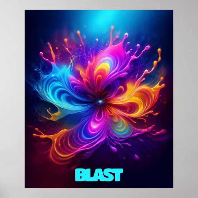 Liquefied Blast Of Colour Customisable Poster  (Front)