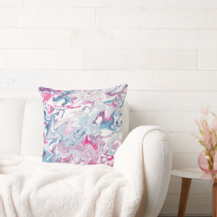 Liquid Acrylic Fluid Art Throw Pillow – Abstract