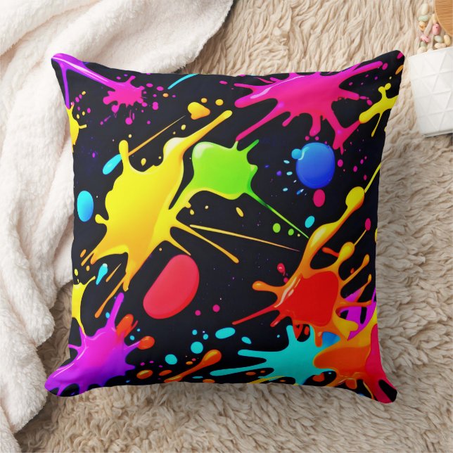 Liquid Art: Dynamic & Vibrant Cushion (Blanket)