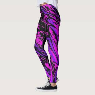 Liquid Bio-Hazard Stripe Pattern Leggings womens