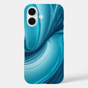Liquid Blue Energy – Abstract Flow Design iPhone 16 Case