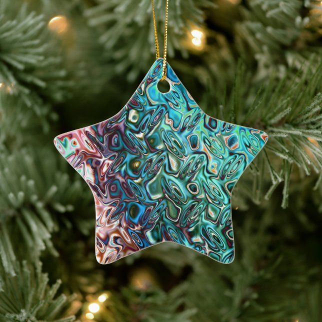 Liquid Blue Gel Abstract Ceramic Tree Decoration (Tree)