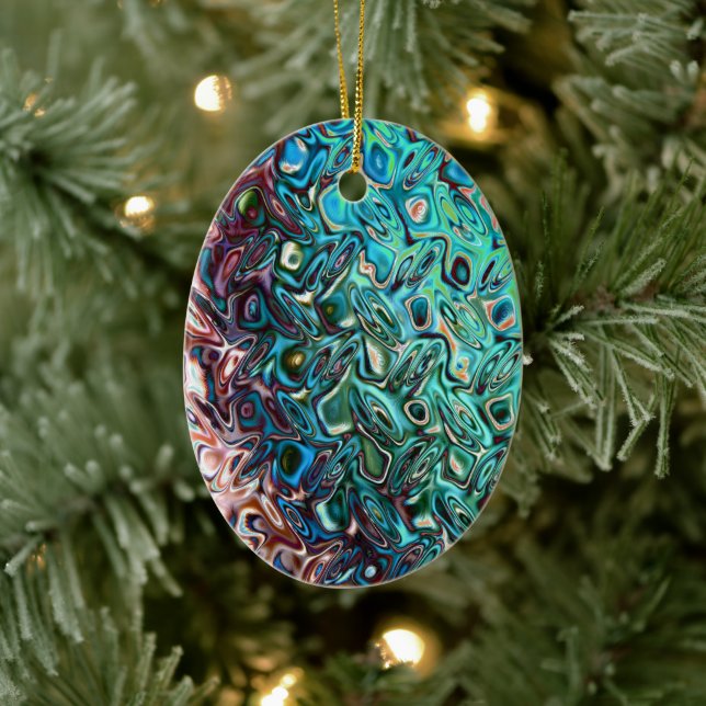 Liquid Blue Gel Abstract Ceramic Tree Decoration (Tree)