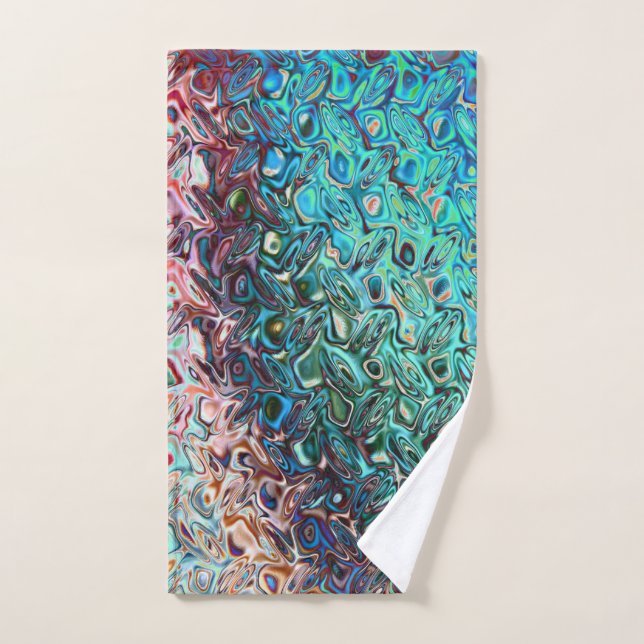 Liquid Blue Gel Abstract Hand Towel (Hand Towel)