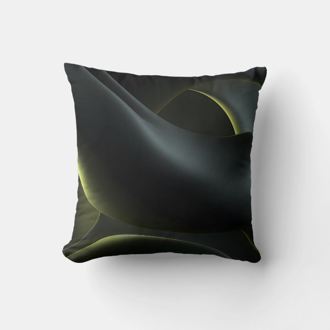 Liquid Chrome Abstract: Dark Iridescence Cushion (Front)