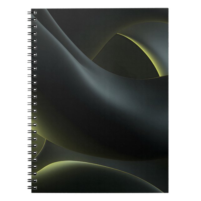 Liquid Chrome Abstract: Dark Iridescence Notebook (Front)
