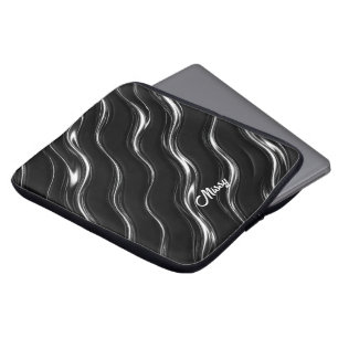 Liquid Chrome Motion Pattern   Futuristic Women’s  Laptop Sleeve