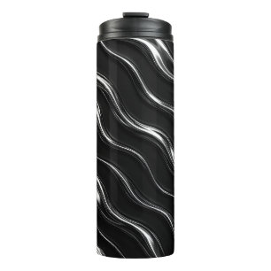 Liquid Chrome Motion Pattern Futuristic Women’s Thermal Tumbler