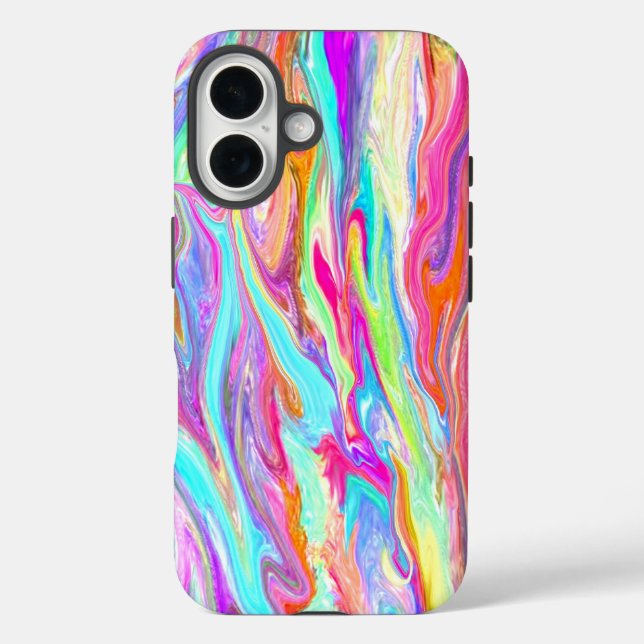 Liquid Colour Neon iPhone Case (Back)