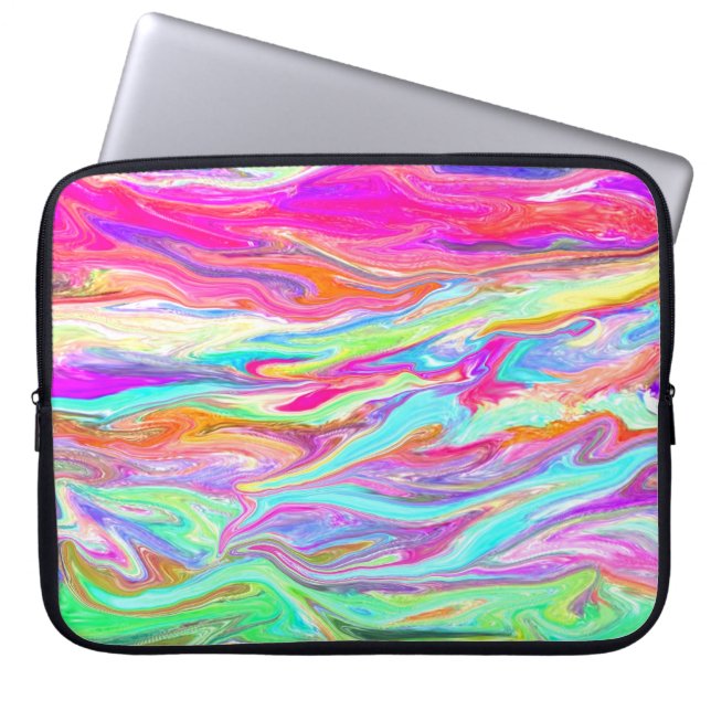 Liquid Colour Neon Laptop Sleeve (Front)