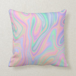 Liquid Colourful Abstract Rainbow Cushion