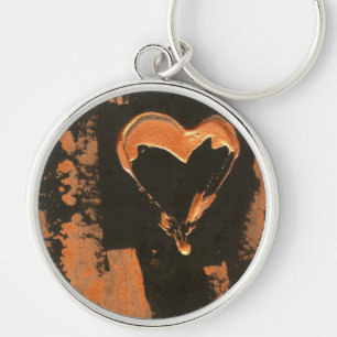 Liquid Copper Heart Key Ring