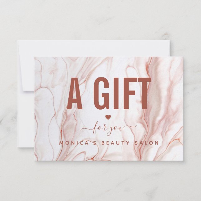 Liquid Cream Marble Chic Elegant Beauty Salon Love (Front)